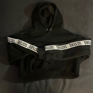 Cropped Black Sister Hoodie
